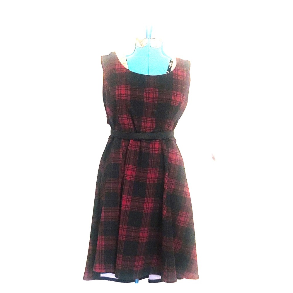 Torrid Red Plaid Sleeveless Dress